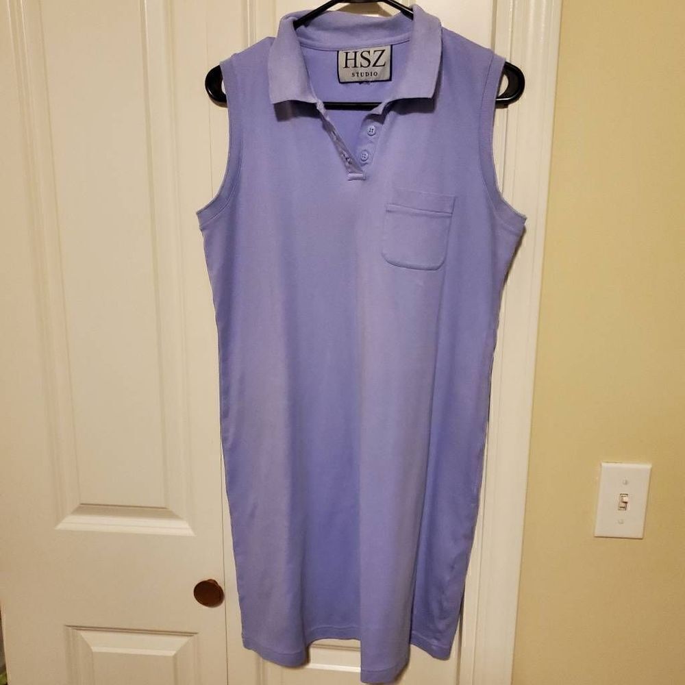 HSZ Studio Periwinkle Polo Cotton Dress - Size Medium